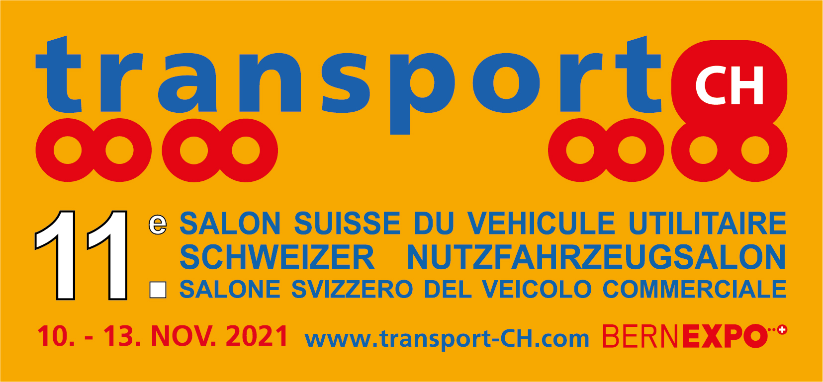 11. Schweizer Nutzfahrzeugsalon transport-CH vom 10. bis 13. November 2021 in Bern