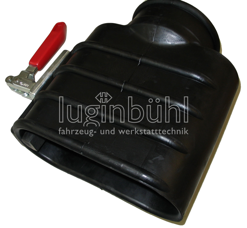 Abgastrichter mit Zange für übergroße Doppelrohrauspuff-Anlagen