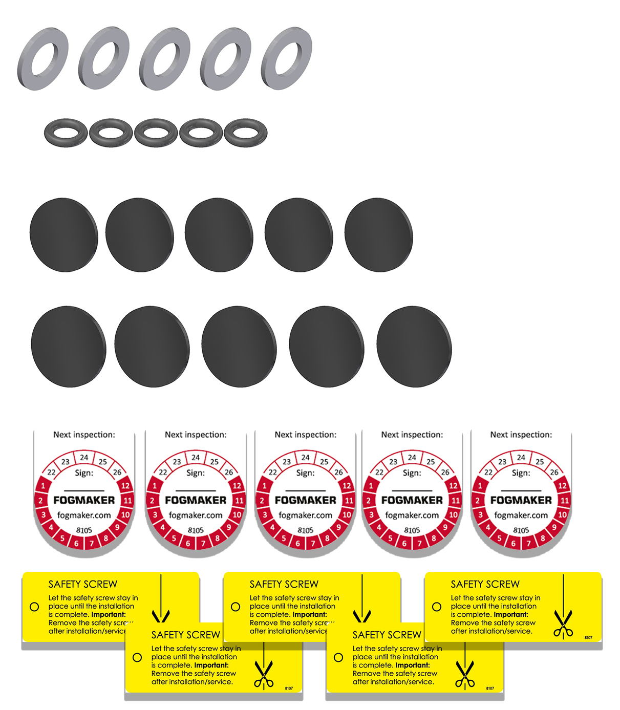 Nachfüll-Kit Kolbenspeicher 5 mal ohne Flüssigkeit